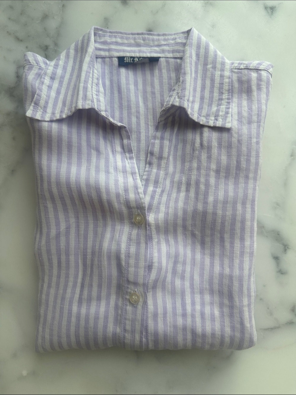 McKenzie Striped Lavender and White Button Shirt